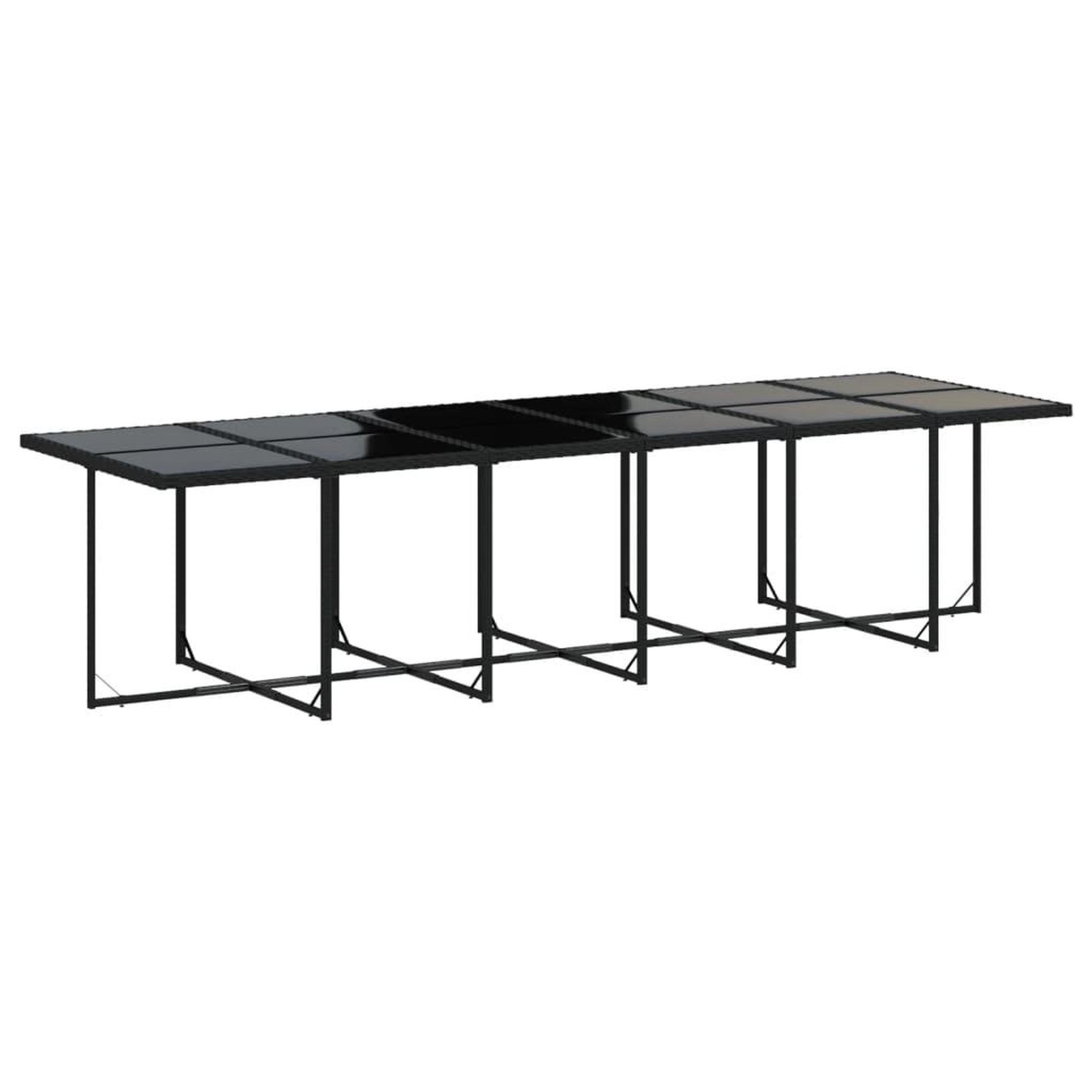 Voir la diapositive 4 : VIDAXL Ensemble a manger de jardin 13 pcs coussins noir resine tressee