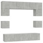 Voir la diapositive 2 : VIDAXL Ensemble de meubles TV 8 pcs Gris beton Bois d'ingenierie