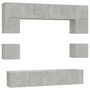 Voir la diapositive 2 : VIDAXL Ensemble de meubles TV 8 pcs Gris beton Bois d'ingenierie