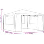 Voir la diapositive 6 : VIDAXL Tente de reception avec parois laterales 4x4 m Bleu 90 g/m^2