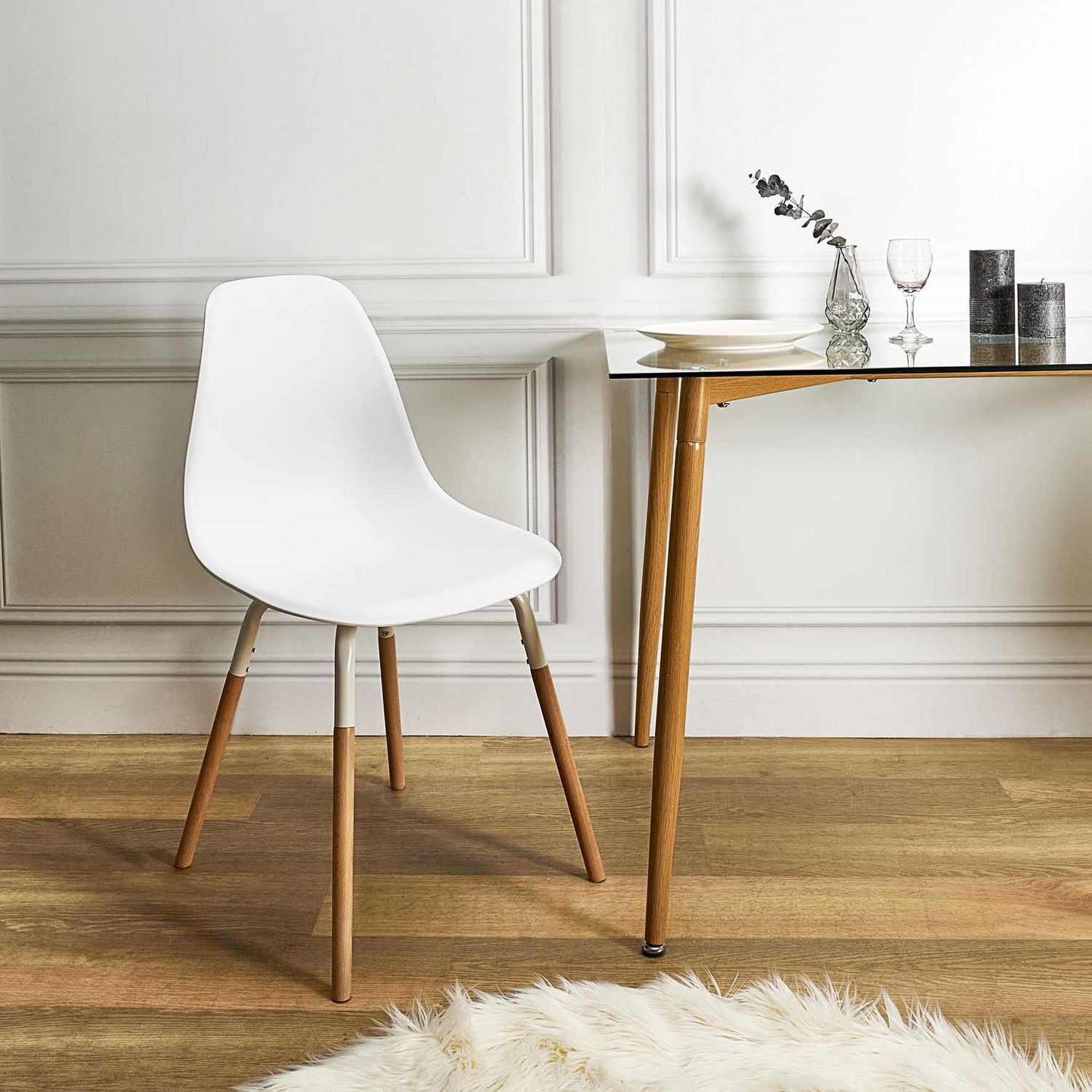 Voir la diapositive 2 : The Home Deco Factory Lot de 4 Chaises scandinave Phenix en polypropylène et métal