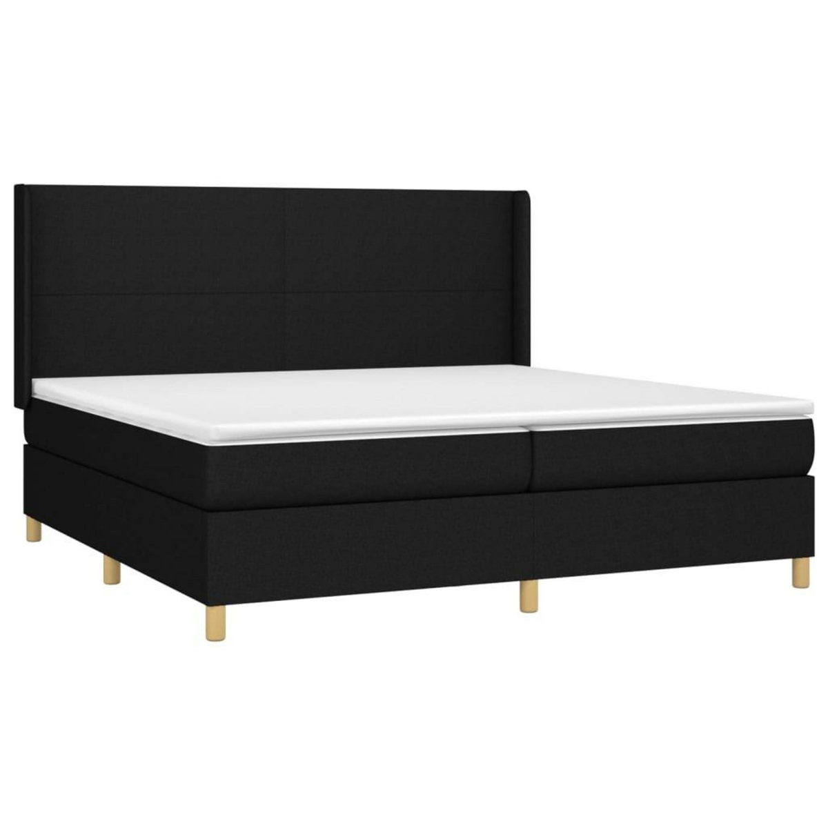 VIDAXL Sommier a lattes de lit avec matelas Noir 200x200 cm Tissu