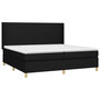 Voir la diapositive 3 : VIDAXL Sommier a lattes de lit avec matelas Noir 200x200 cm Tissu