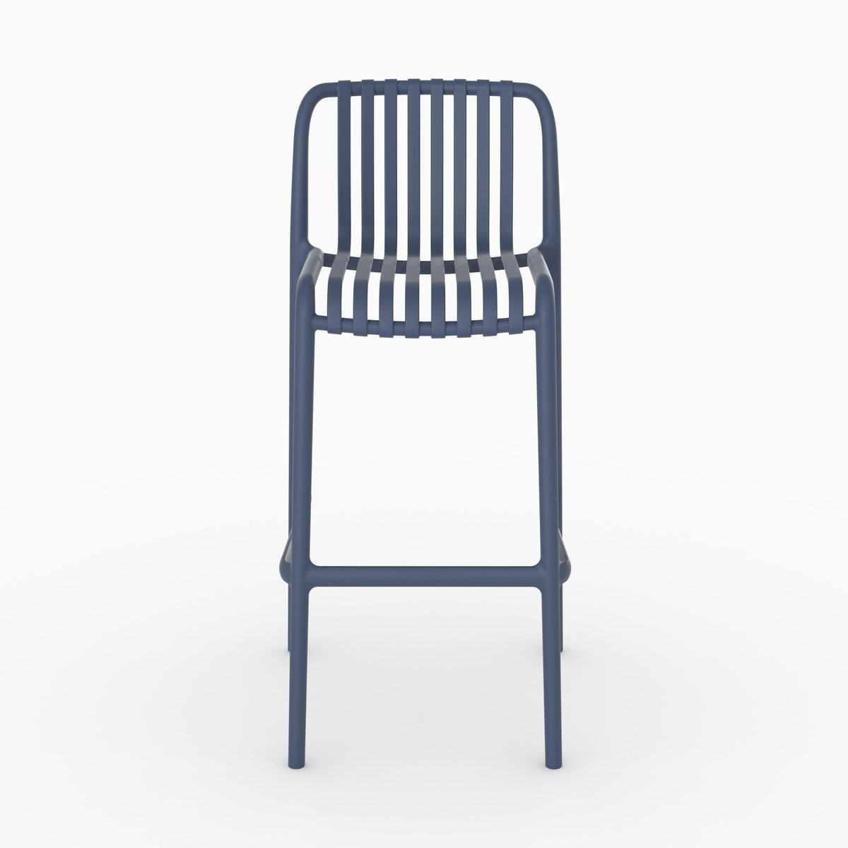 Rendez vous déco Lot de 2 chaises de bar de jardin 76 cm en plastique bleu marine-Duli