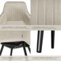Voir la diapositive 5 : tectake Chaise de salle à manger en velours matelassée et capitonnée crème/noir Lot de 2