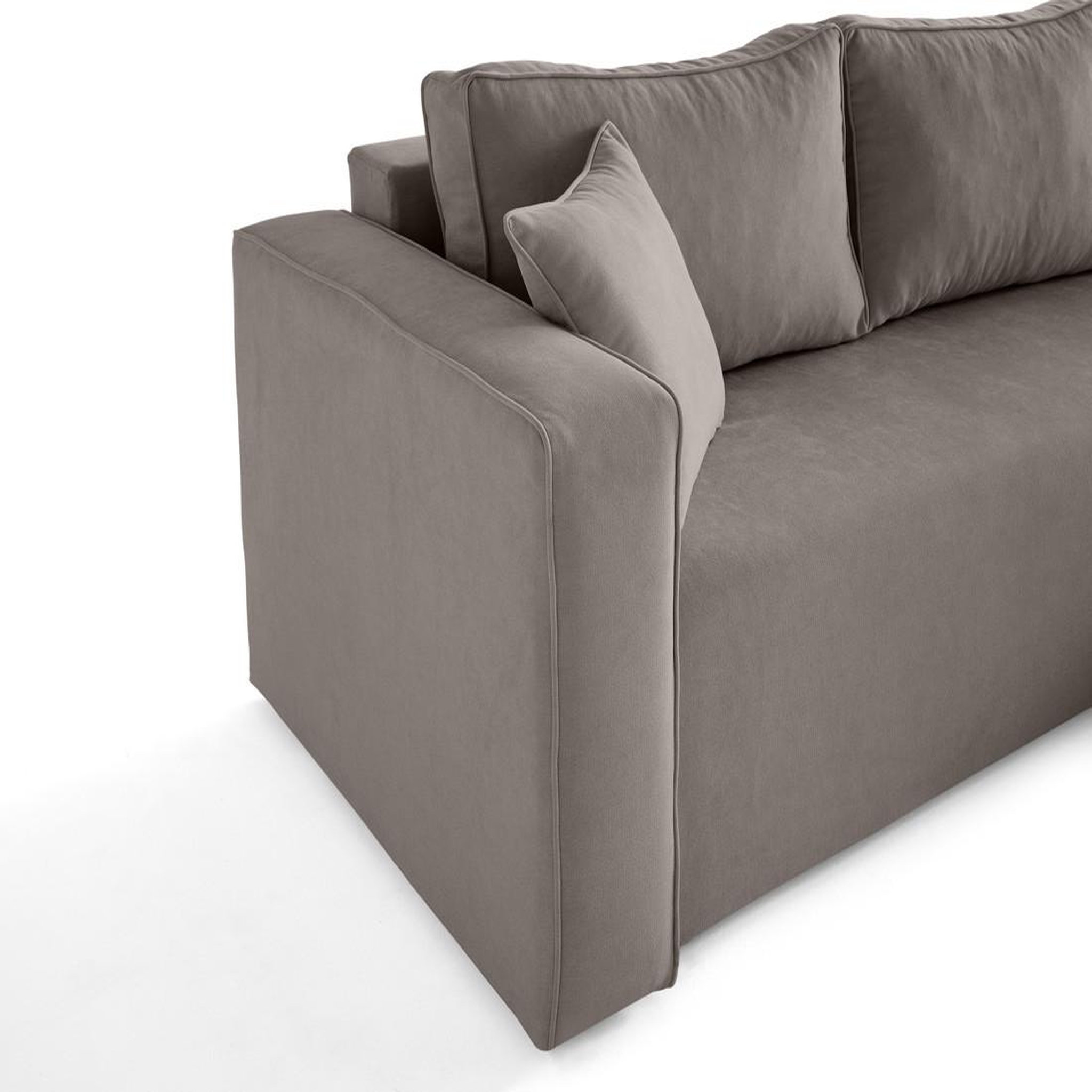 Voir la diapositive 6 : BEST MOBILIER Topaze - canapé d'angle déhoussable réversible 4 places en tissu