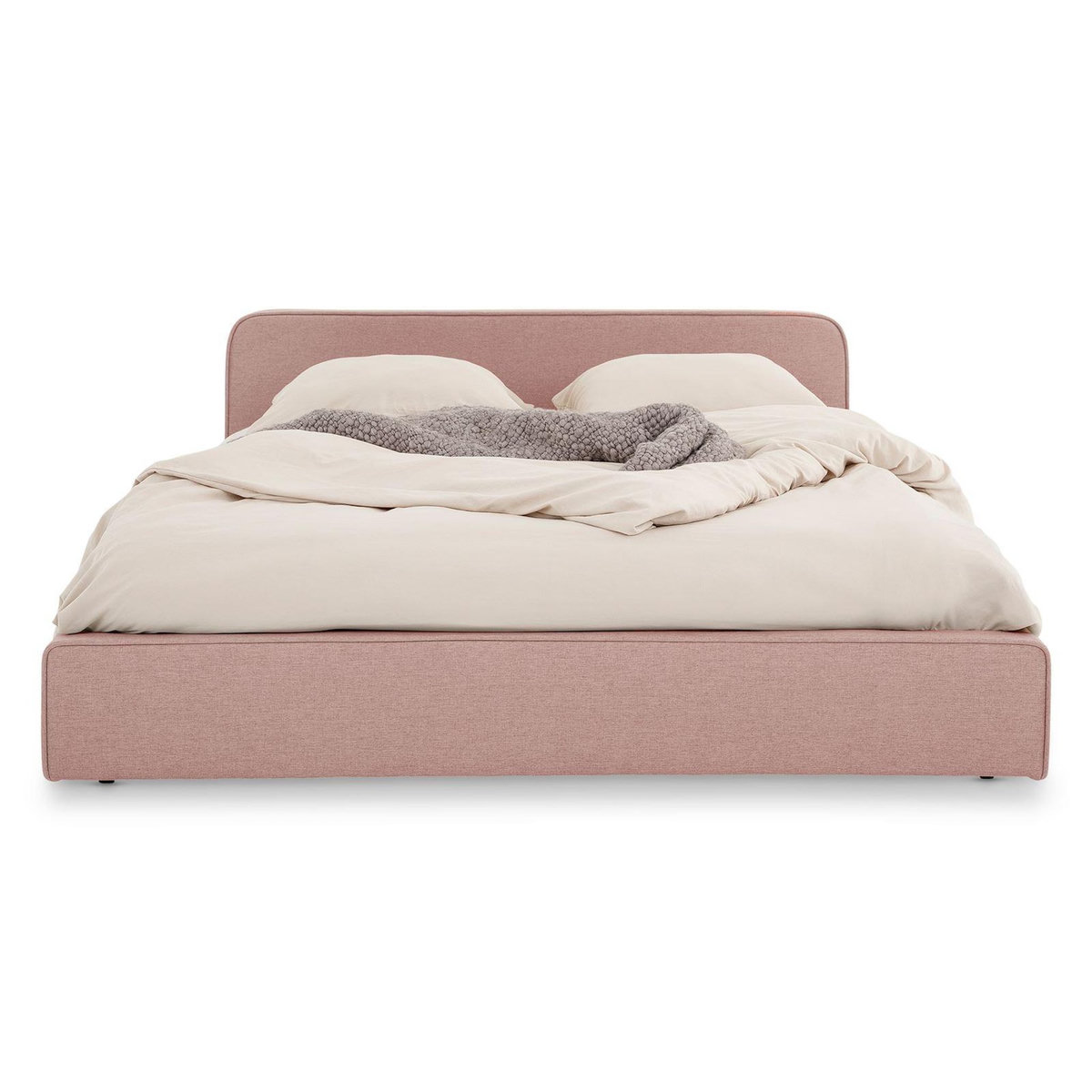 IDIMEX Lit double BELARTI 140 x 190 cm rembourré, revêtement en tissu