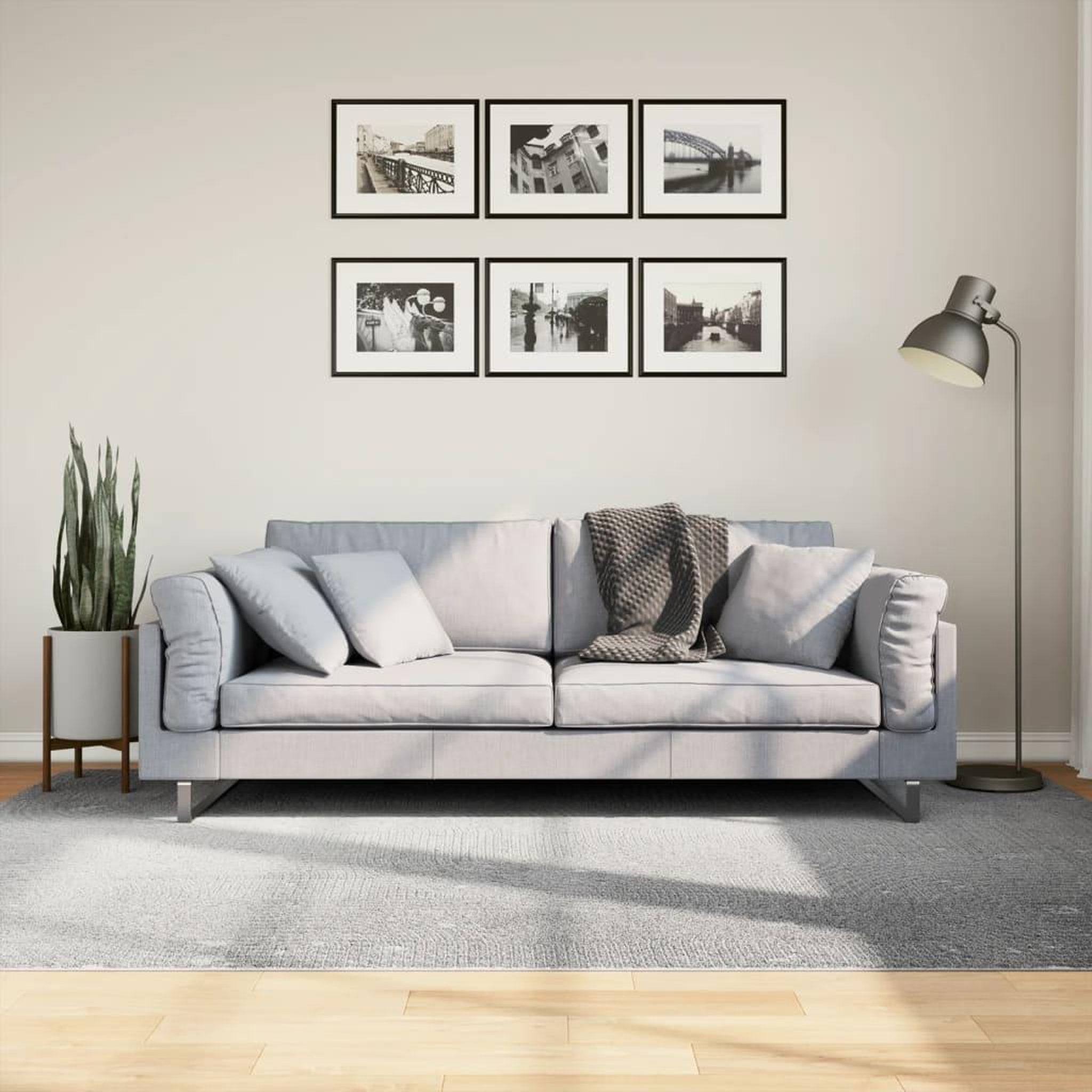 VIDAXL Tapis IZA poils courts style scandinave gris 160x230 cm