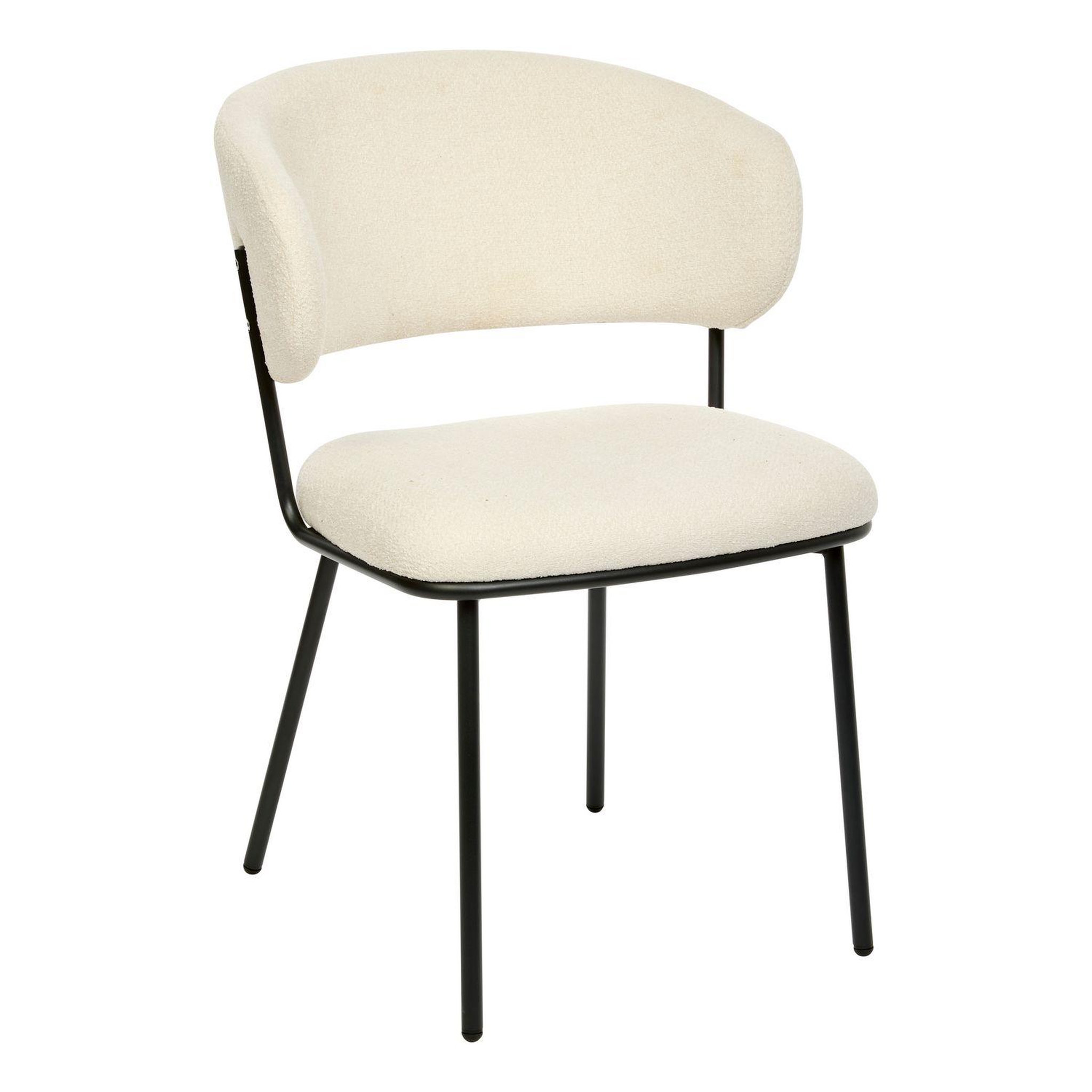 Voir la diapositive 3 : TOILINUX Lot de 2 chaises en tissu chenille et pieds métal alba