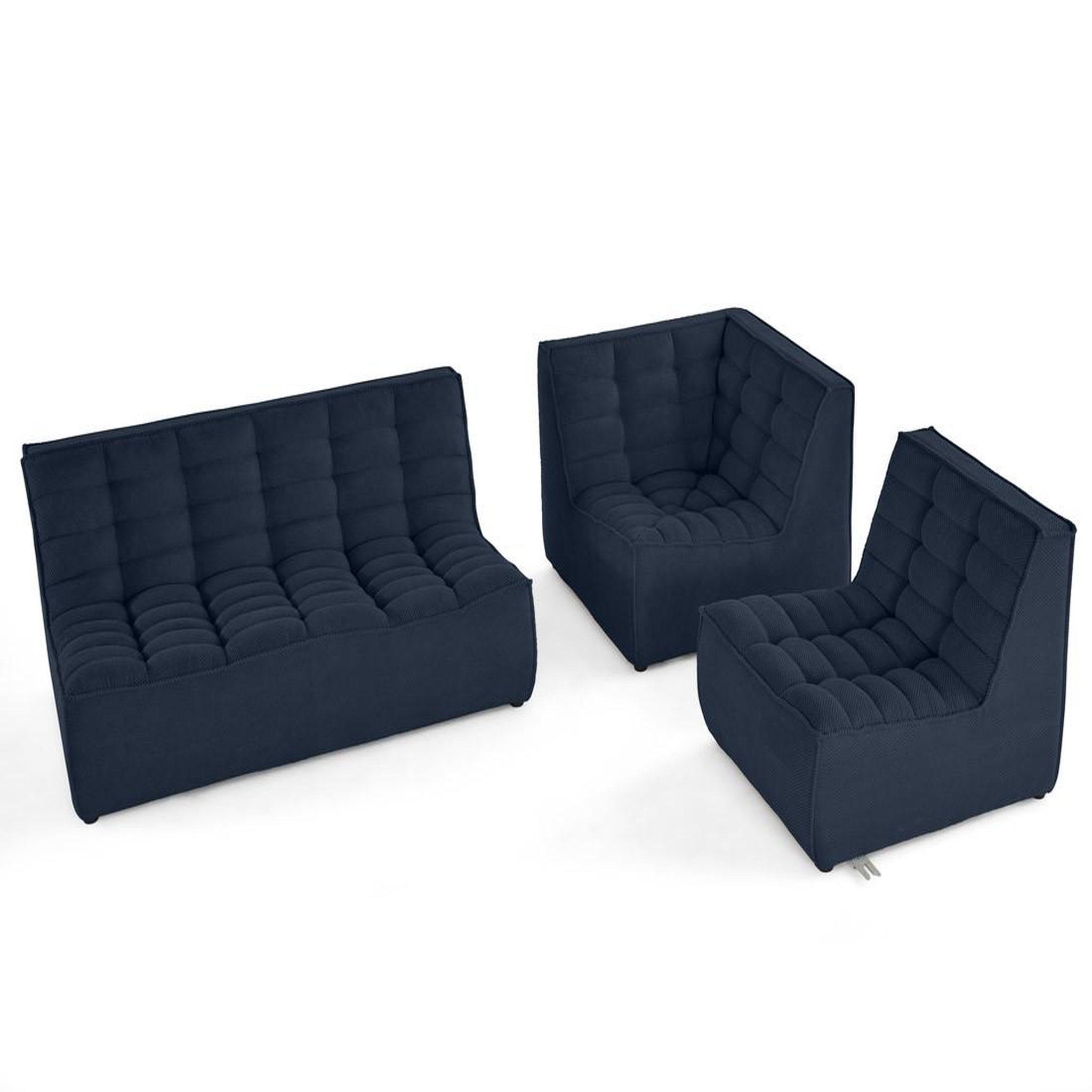 Voir la diapositive 2 : LISA DESIGN Ellie - canapé modulable d'angle réversible 4 places en velours texturé