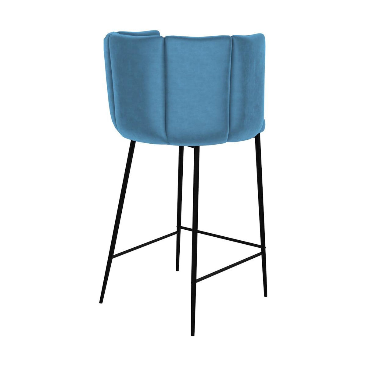 Rendez vous déco Lot de 2 chaises pour îlot central 67 cm en velours bleu - Rosy