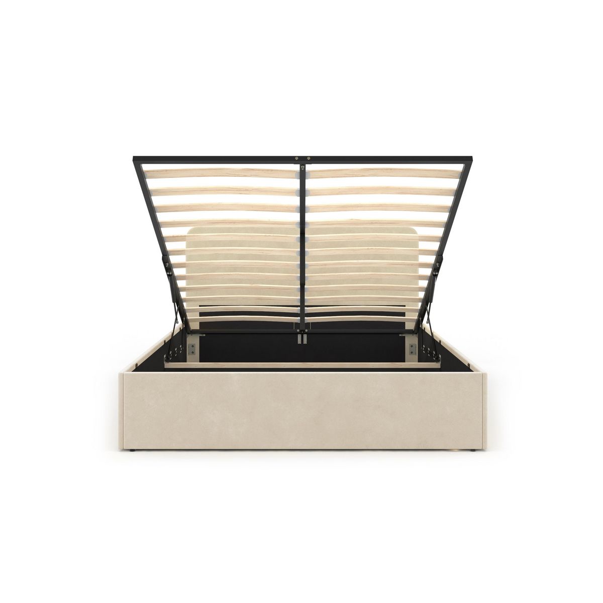 Lit coffre velours avec sommier relevable 140x190 cm AMBRE