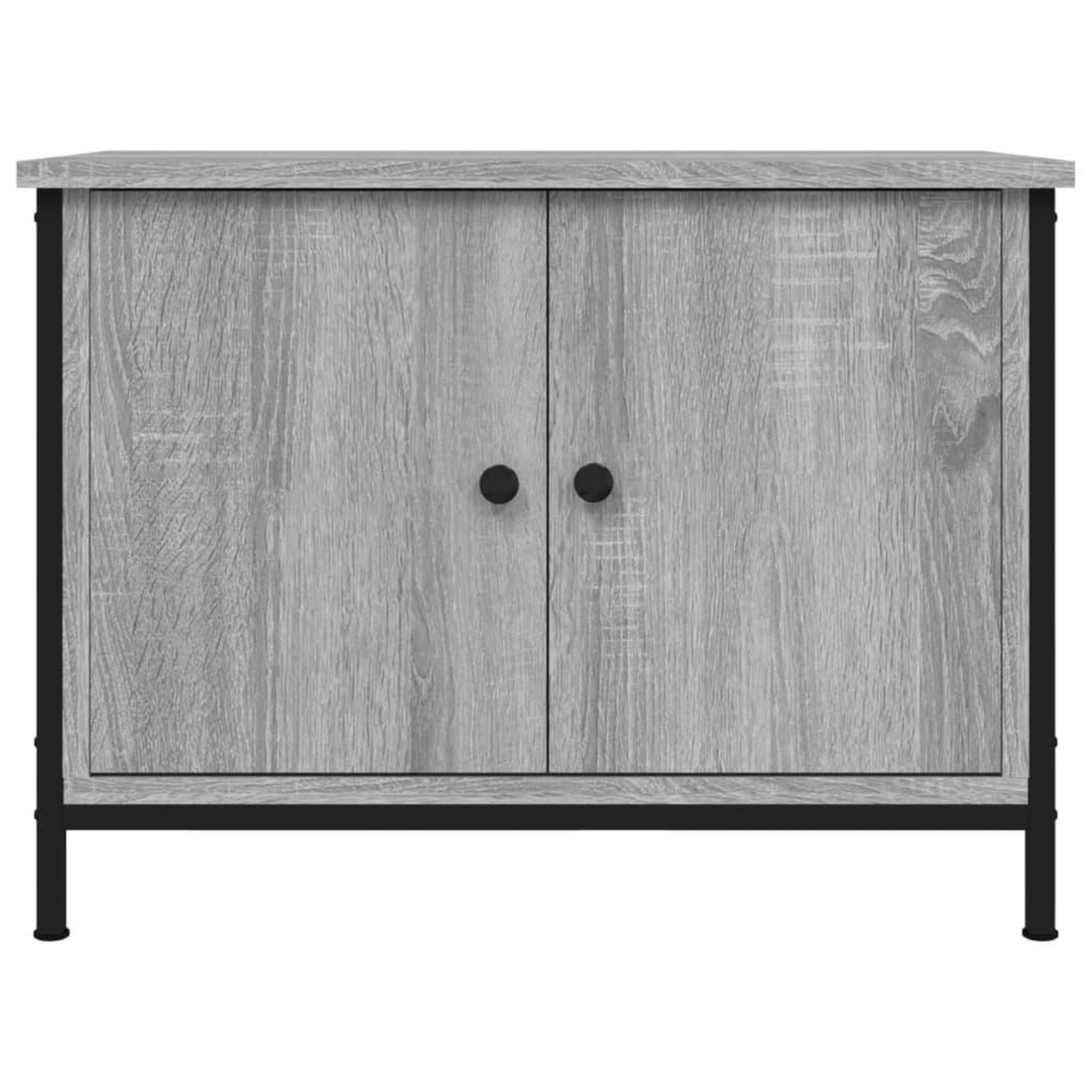 Voir la diapositive 5 : VIDAXL Meuble TV avec portes sonoma gris 60x35x45 cm bois d'ingenierie