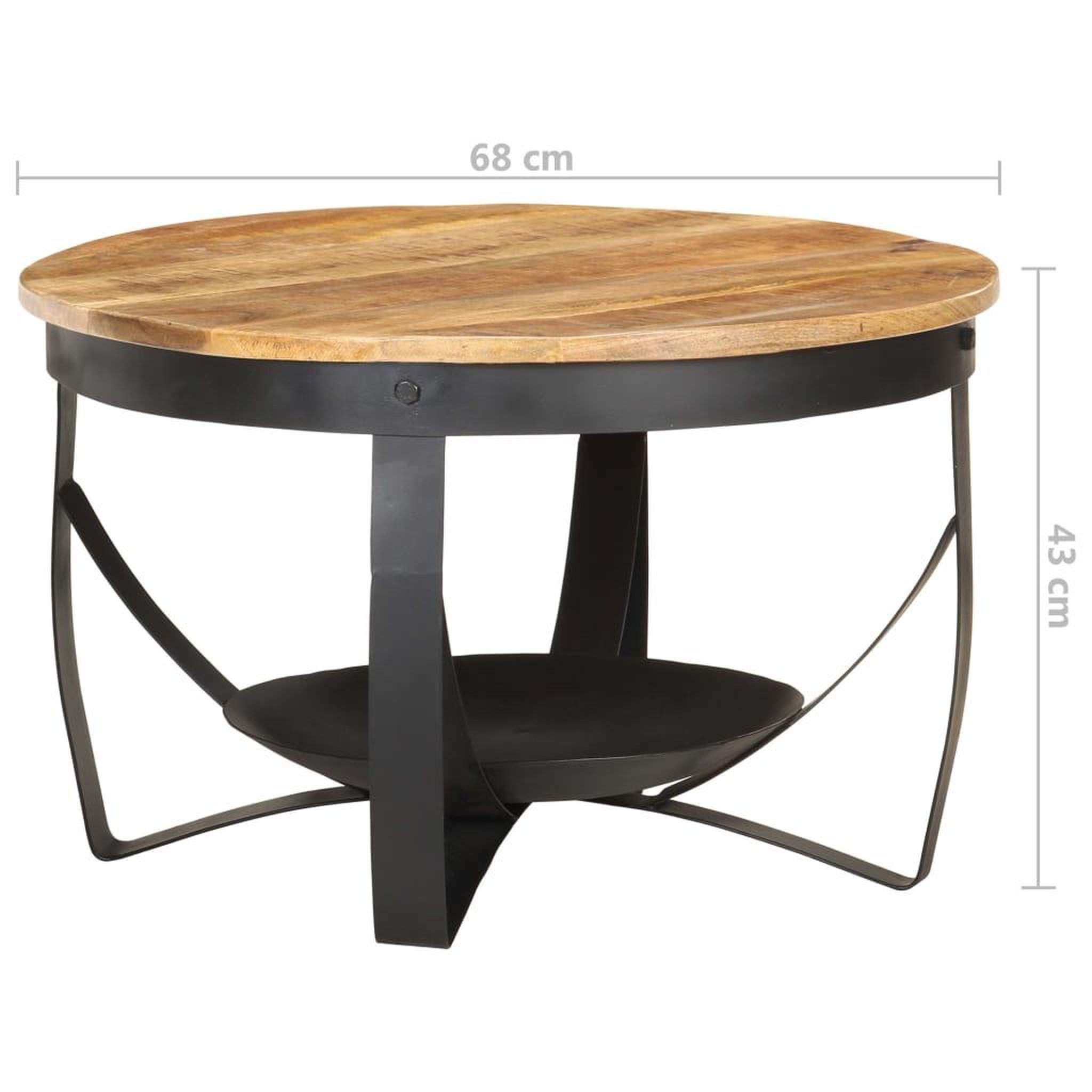 Voir la diapositive 6 : VIDAXL Table basse Ø68x43 cm Bois de manguier brut