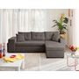 Voir la diapositive 6 : BEST MOBILIER California - canapé d'angle réversible 4 places - convertible avec coffre, étagère et poufs - en velours texturé