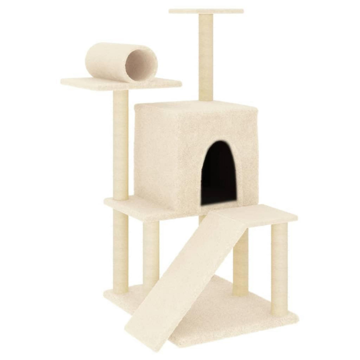 VIDAXL Arbre a chat avec griffoirs en sisal creme 110,5 cm