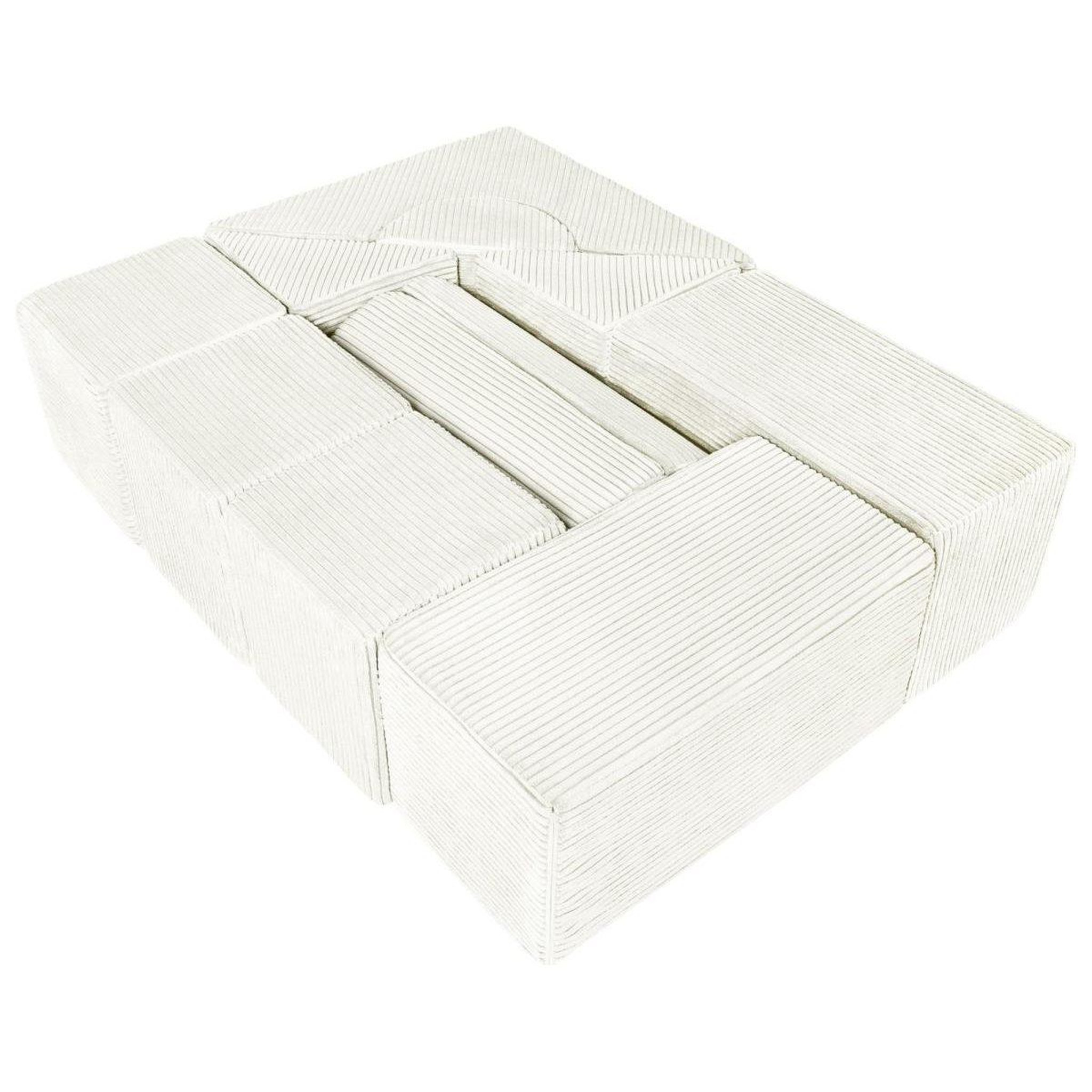 Voir la diapositive 2 : VELINDA Ensemble château (11 grands blocs de mousse) — crème (velours côtelé)