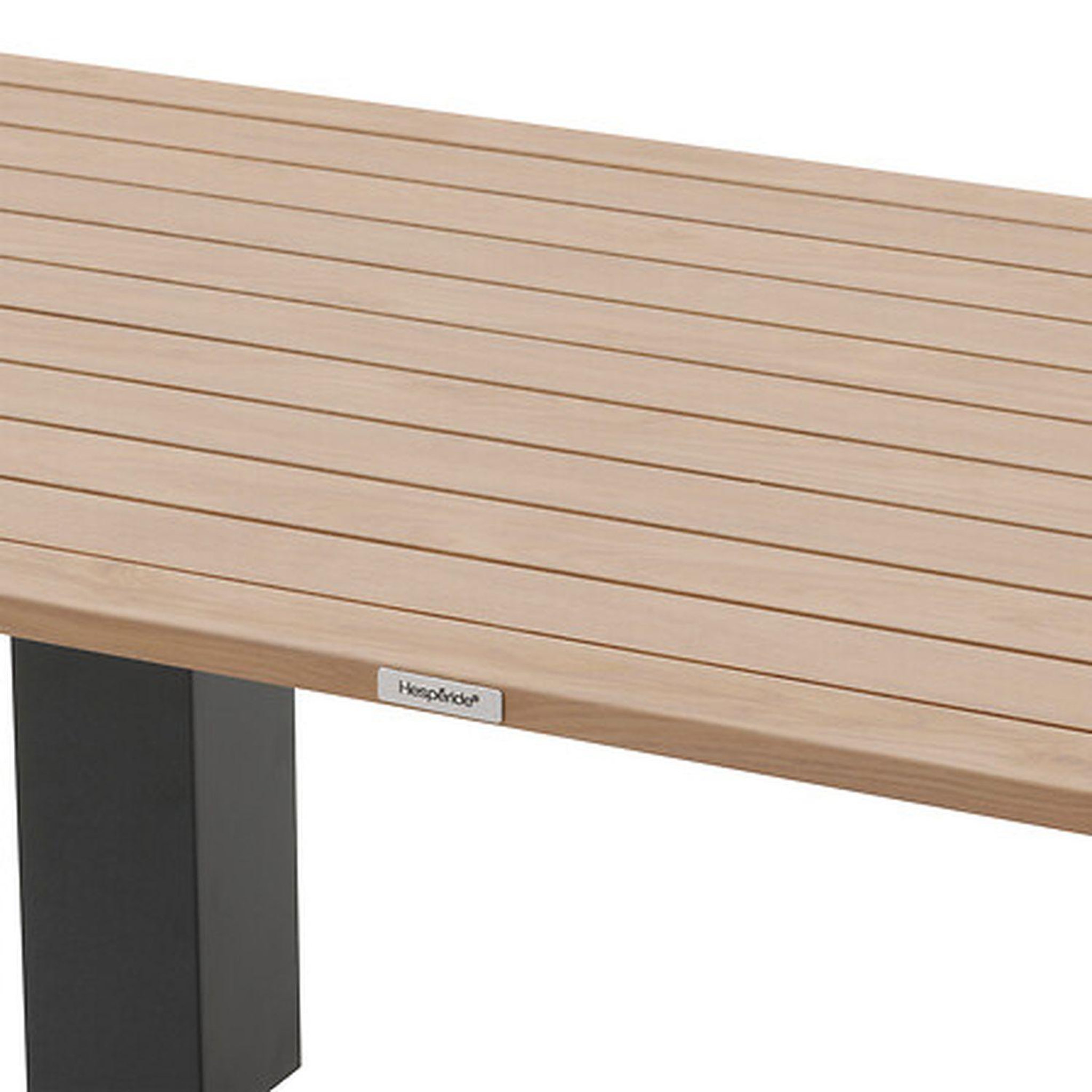 Voir la diapositive 5 : HESPERIDE Table de jardin relevable rectangulaire en aluminium SALIMIA - Graphite et honey