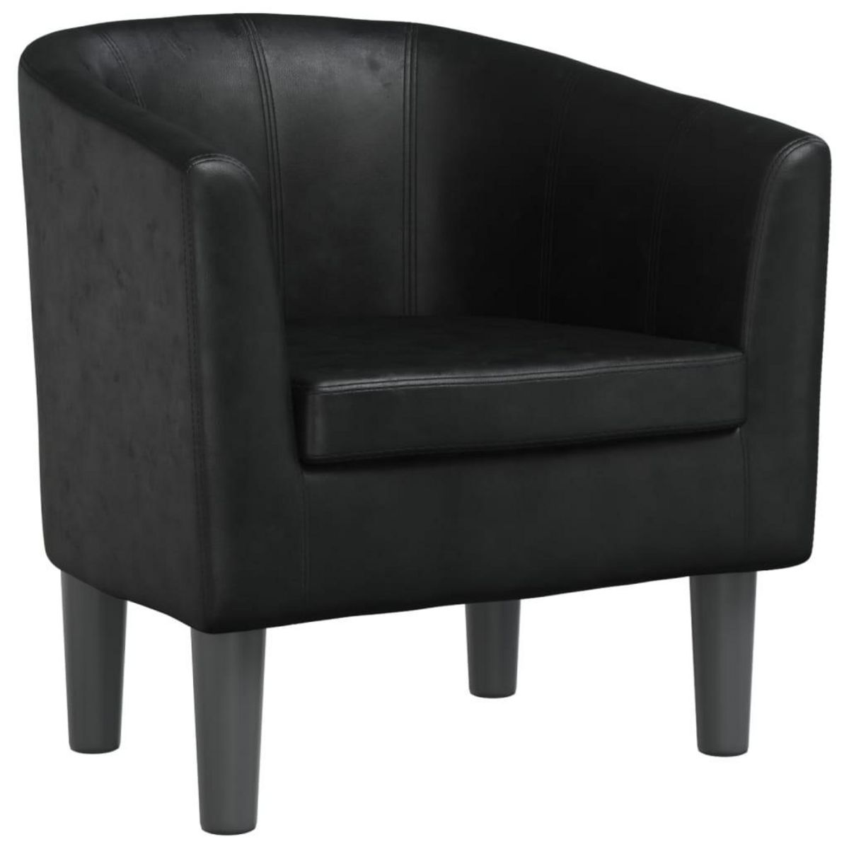 VIDAXL Fauteuil noir similicuir
