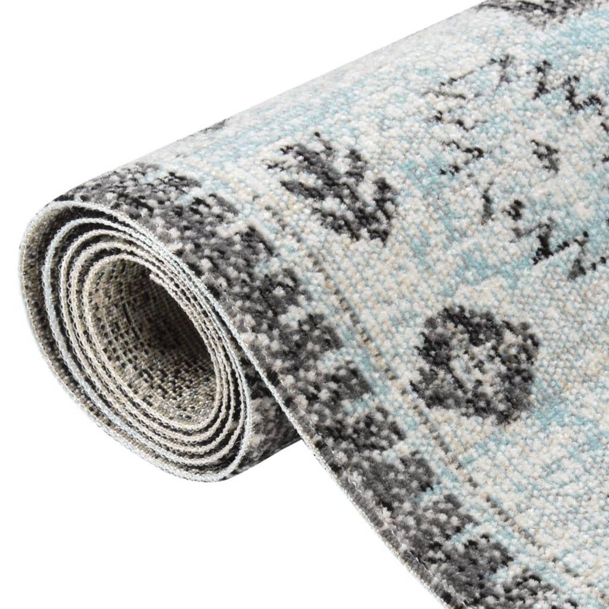 VIDAXL Tapis a tissage plat d'exterieur 80x250 cm Vert et gris