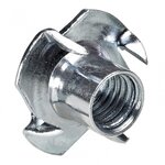 CENTRALE BRICO Lot de 4 écrous à enfoncer acier chromé HETTICH, l.25 mm