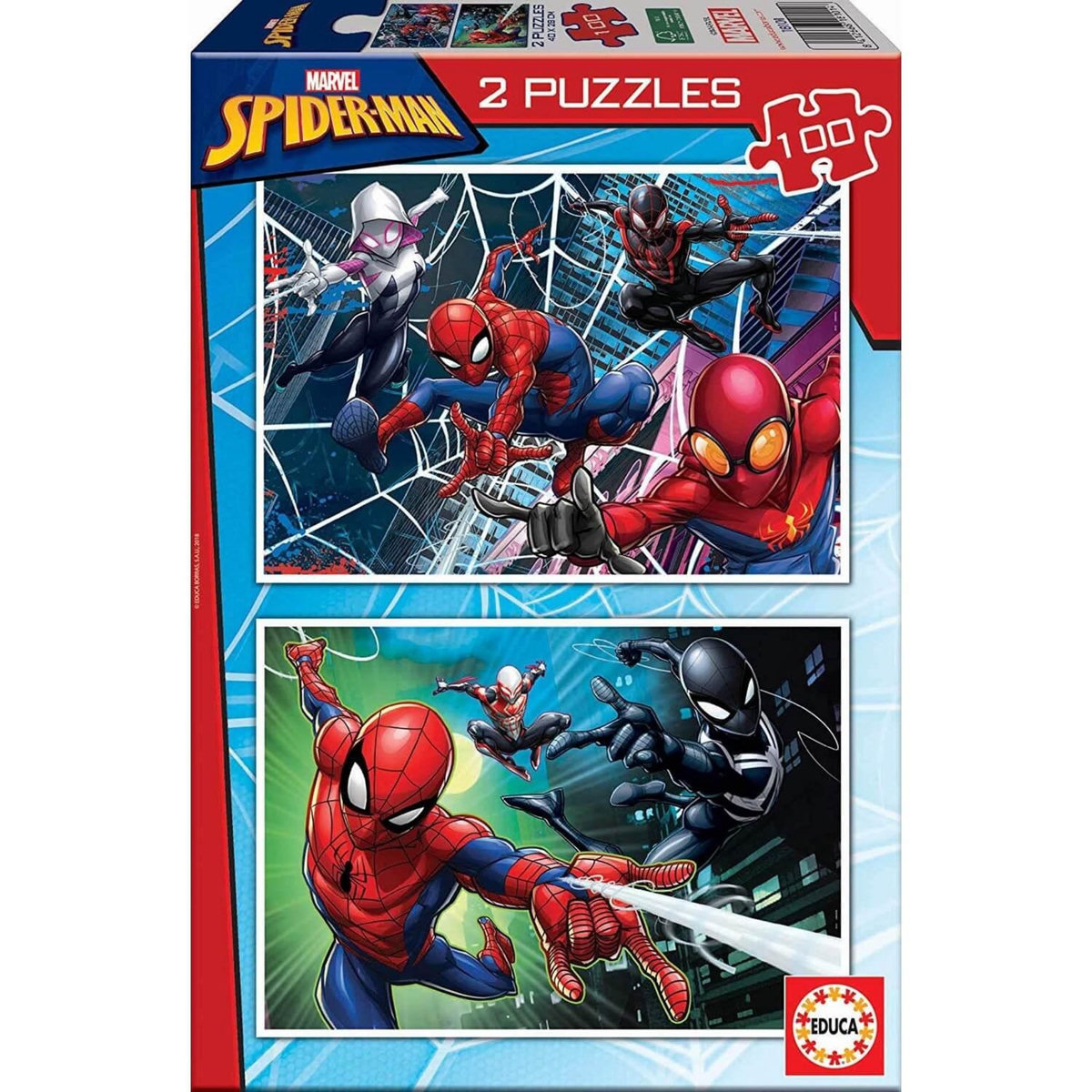 EDUCA Puzzle 2 x 100 pcs  - Spider-Man - Marvel