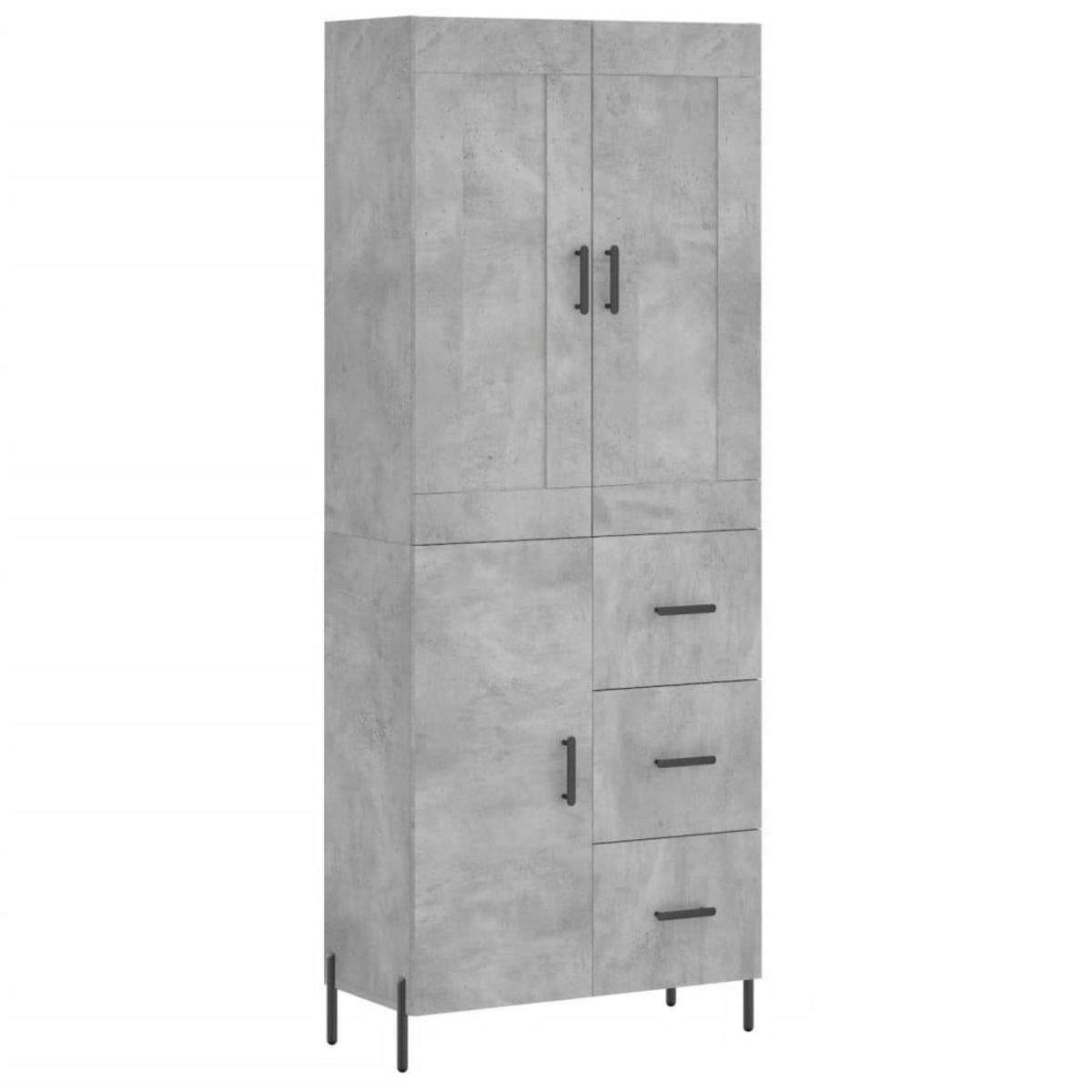 VIDAXL Buffet haut Gris beton 69,5x34x180 cm Bois d'ingenierie