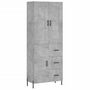 Voir la diapositive 2 : VIDAXL Buffet haut Gris beton 69,5x34x180 cm Bois d'ingenierie