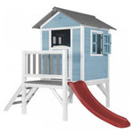 Axi House Maisonnette Caribbean bleu - Toboggan rouge