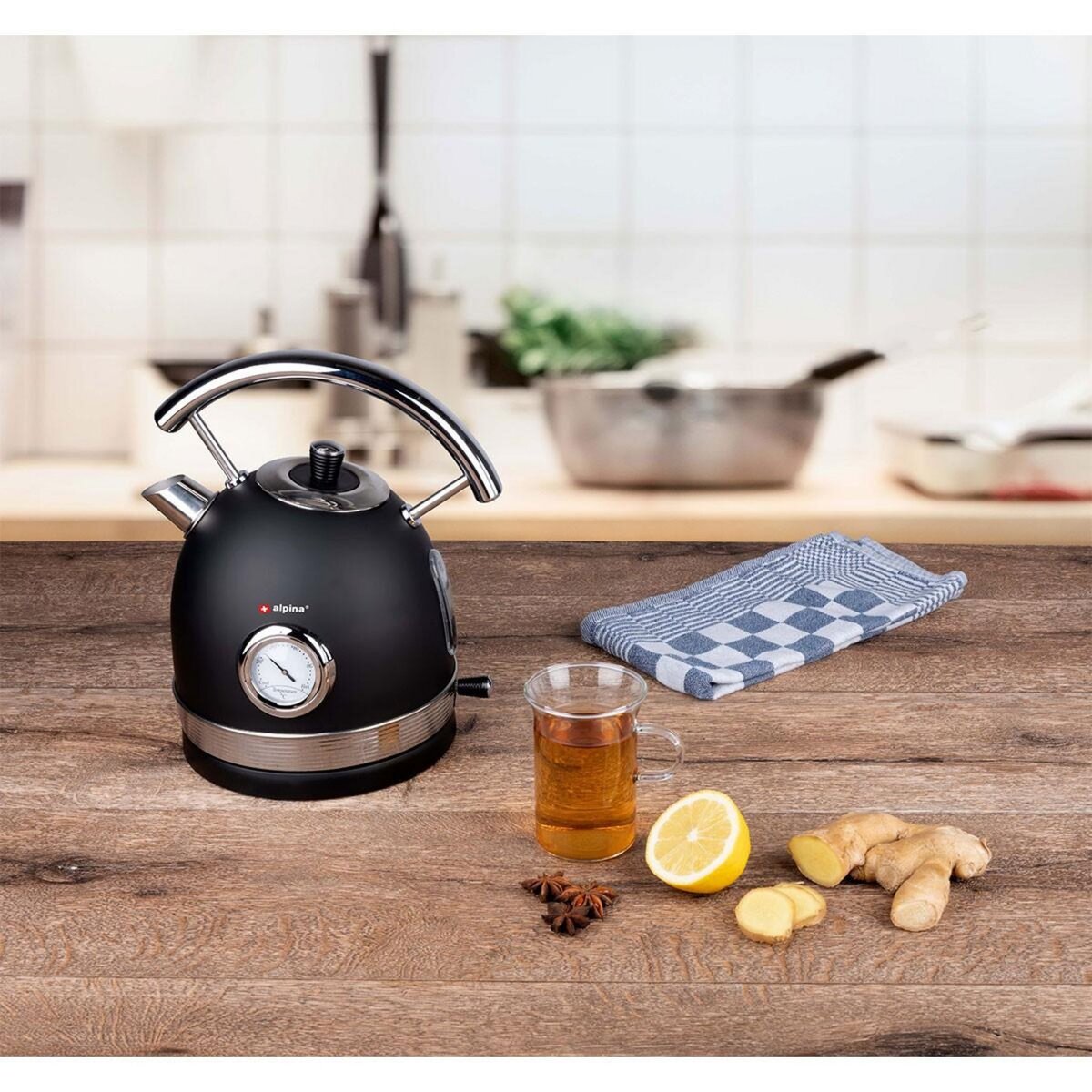 Alpina Bouilloire électrique 2200W 1.8 Litre base rotation 360° Thermostat ALPINA