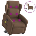 VIDAXL Fauteuil inclinable de massage electrique Marron Tissu