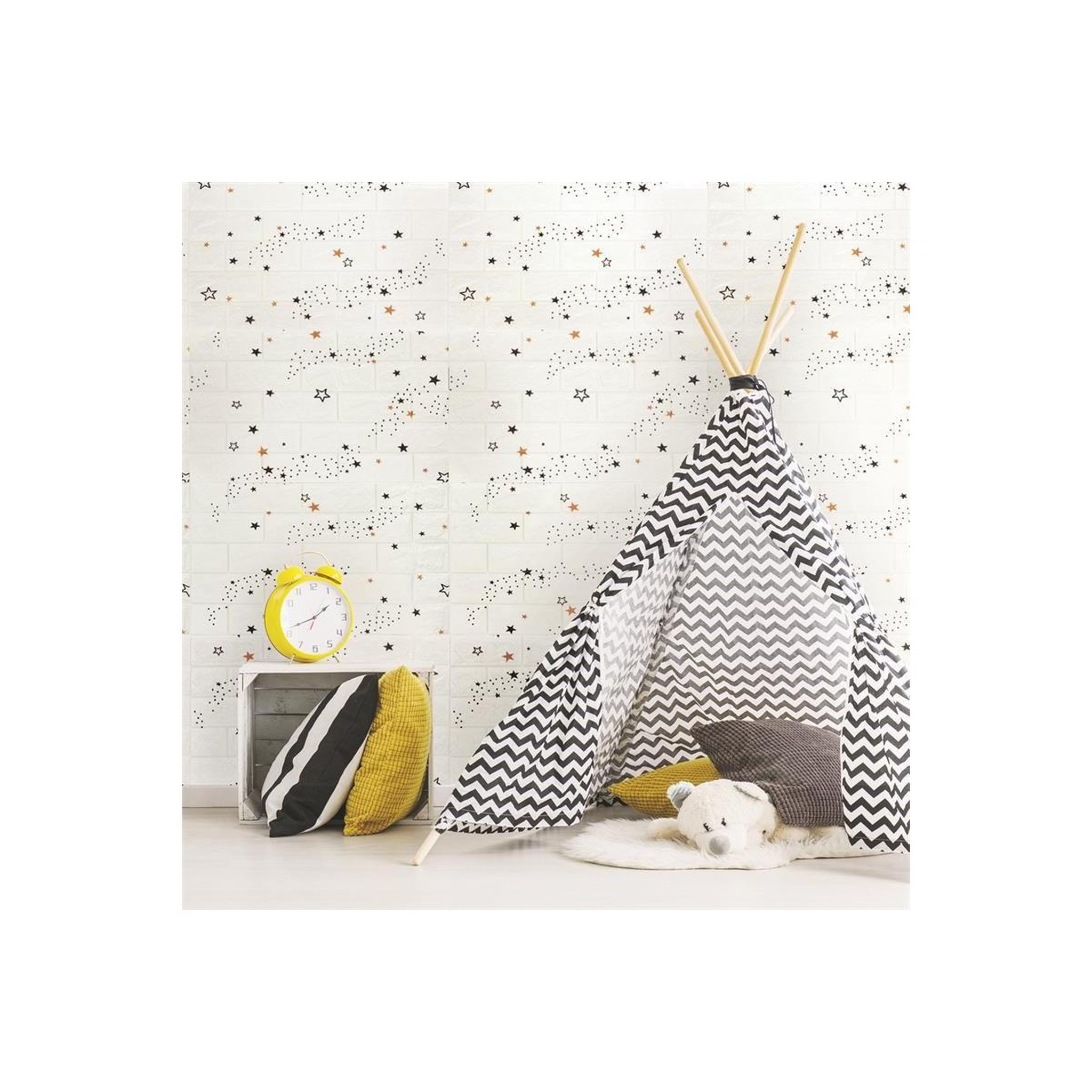 Voir la diapositive 3 : The Home Deco Factory Lot de 3 stickers effet brique  adhésif  70cm blanc