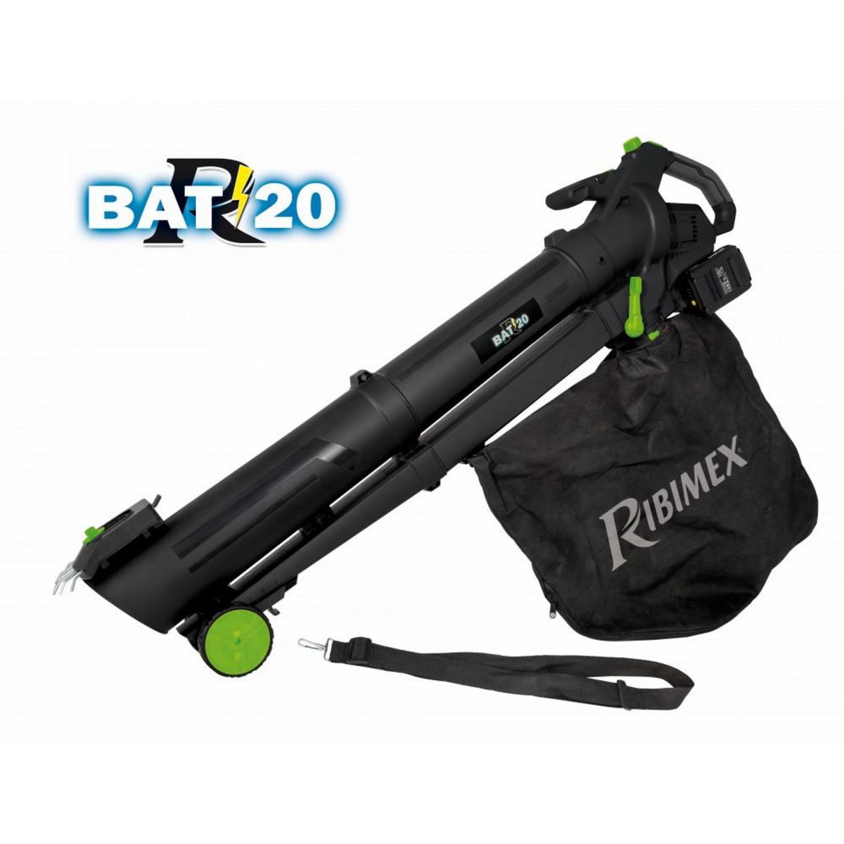 Ribimex Aspirateur souffleur broyeur sans fil 40v (2x20v) - prbat20/asb1