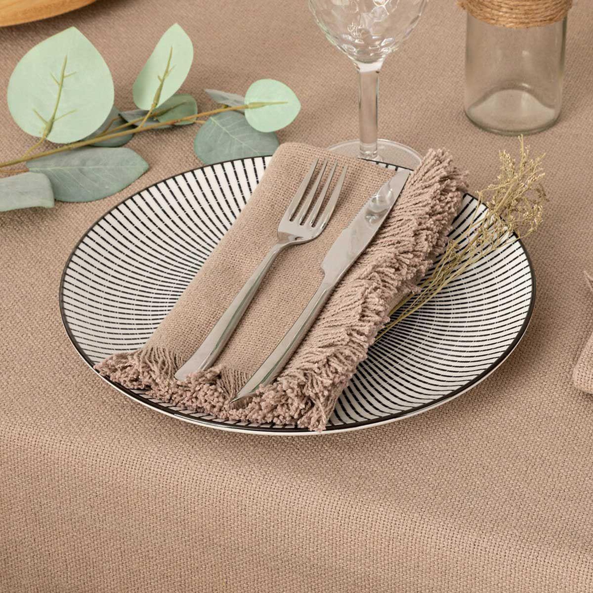 Voir la diapositive 2 : ATMOSPHERA Lot de 2 serviettes de table  maha  40x40cm gris