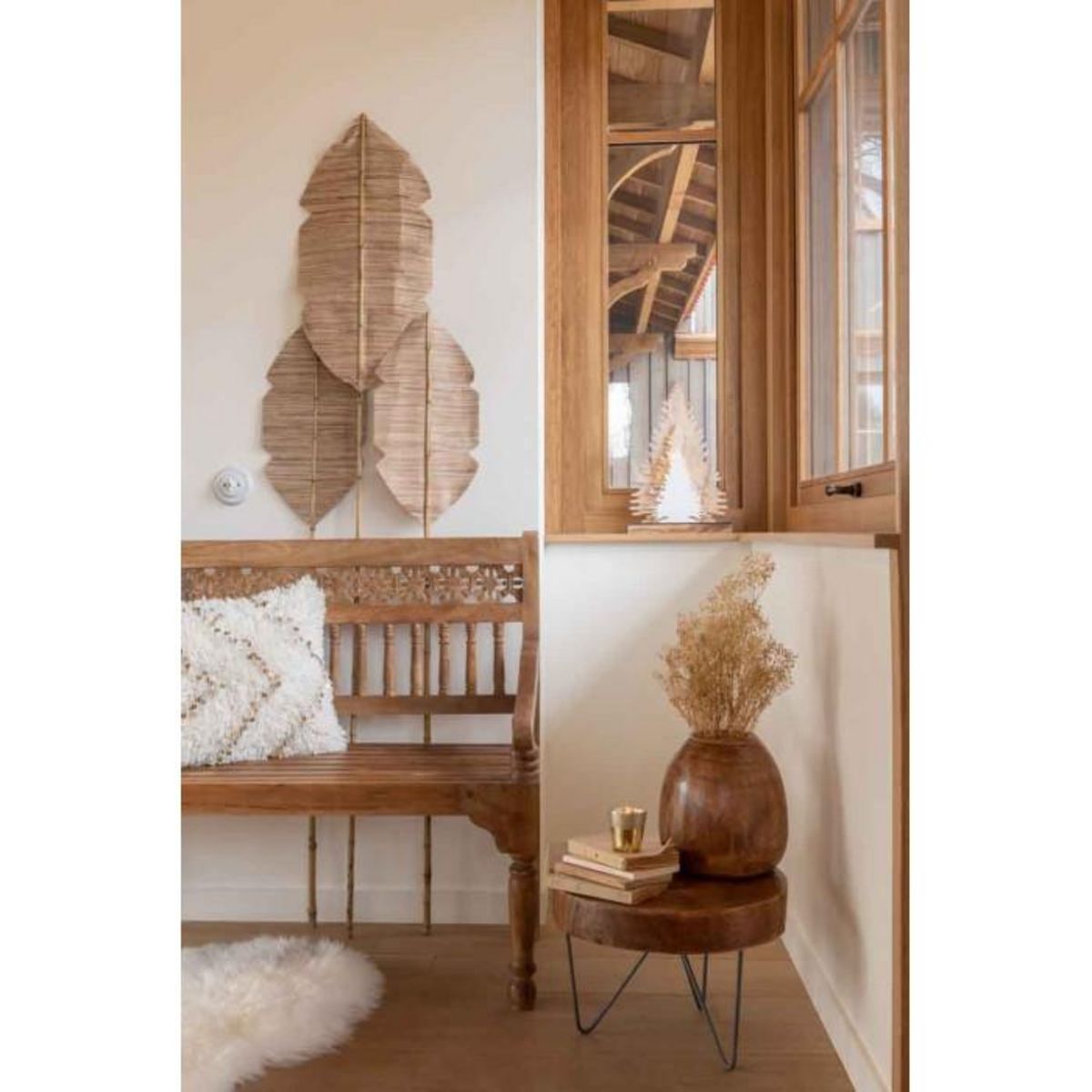 Paris Prix Lot de 2 Tables d'Appoint  Wood Paulownia  50cm Marron