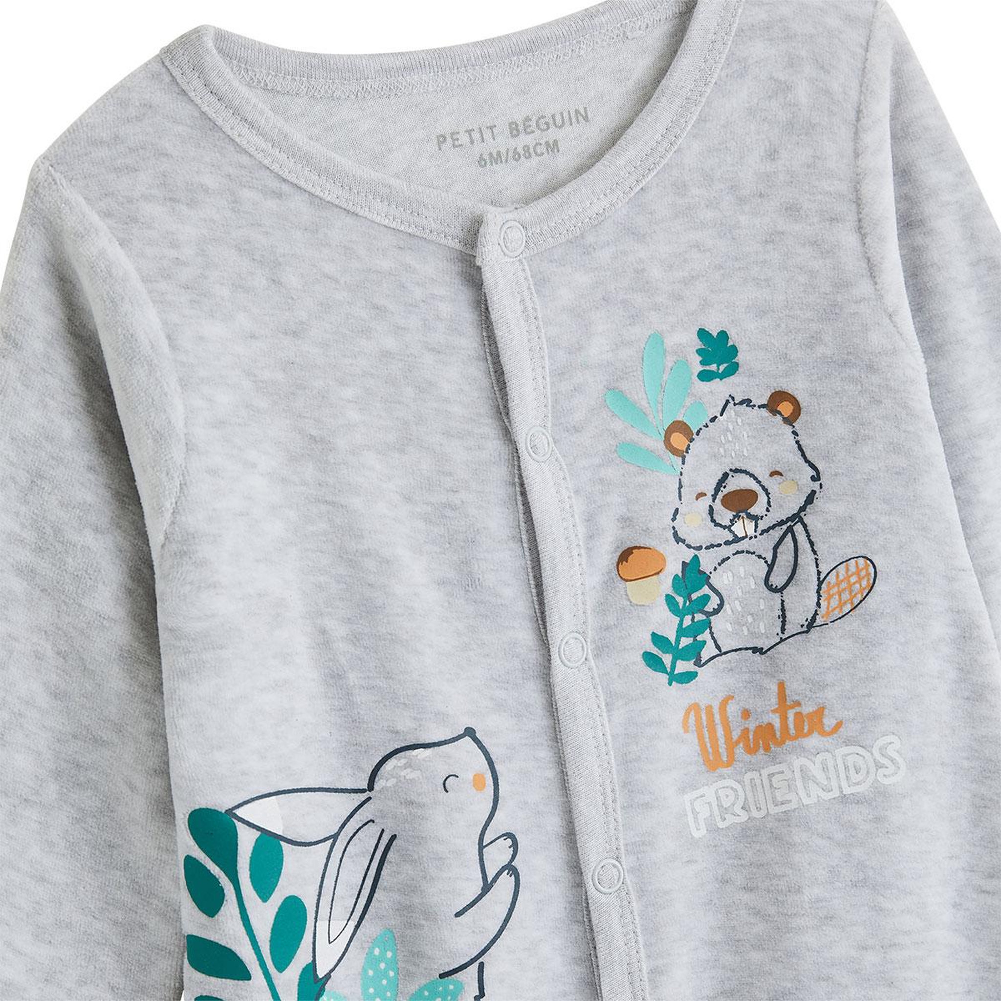 Voir la diapositive 3 : PETIT BEGUIN Pyjama bébé en velours ebana