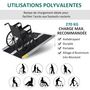Voir la diapositive 5 : HOMCOM Rampe de fauteuil roulant rampe de chargement rampe d'accès antidérapante pliable avec bordures de sécurité max. 270 Kg dim. 93L x 76l x 5H cm alu. noir