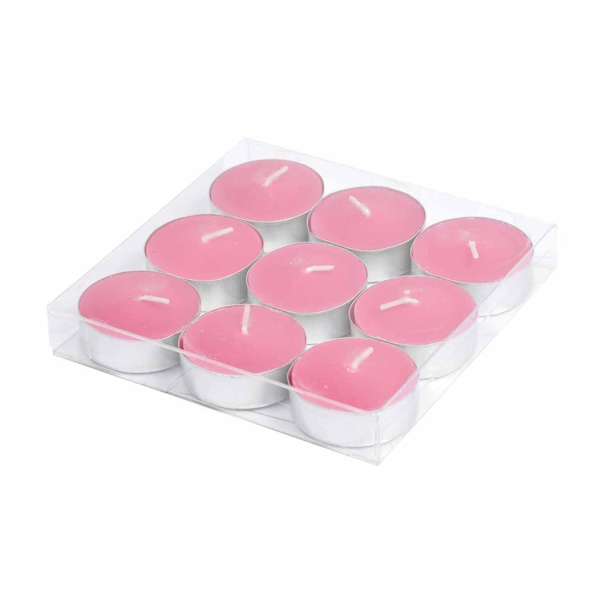 Paris Prix Lot de 9 Bougies Parfumées Chauffe-Plat  Gaïa  3cm Rose