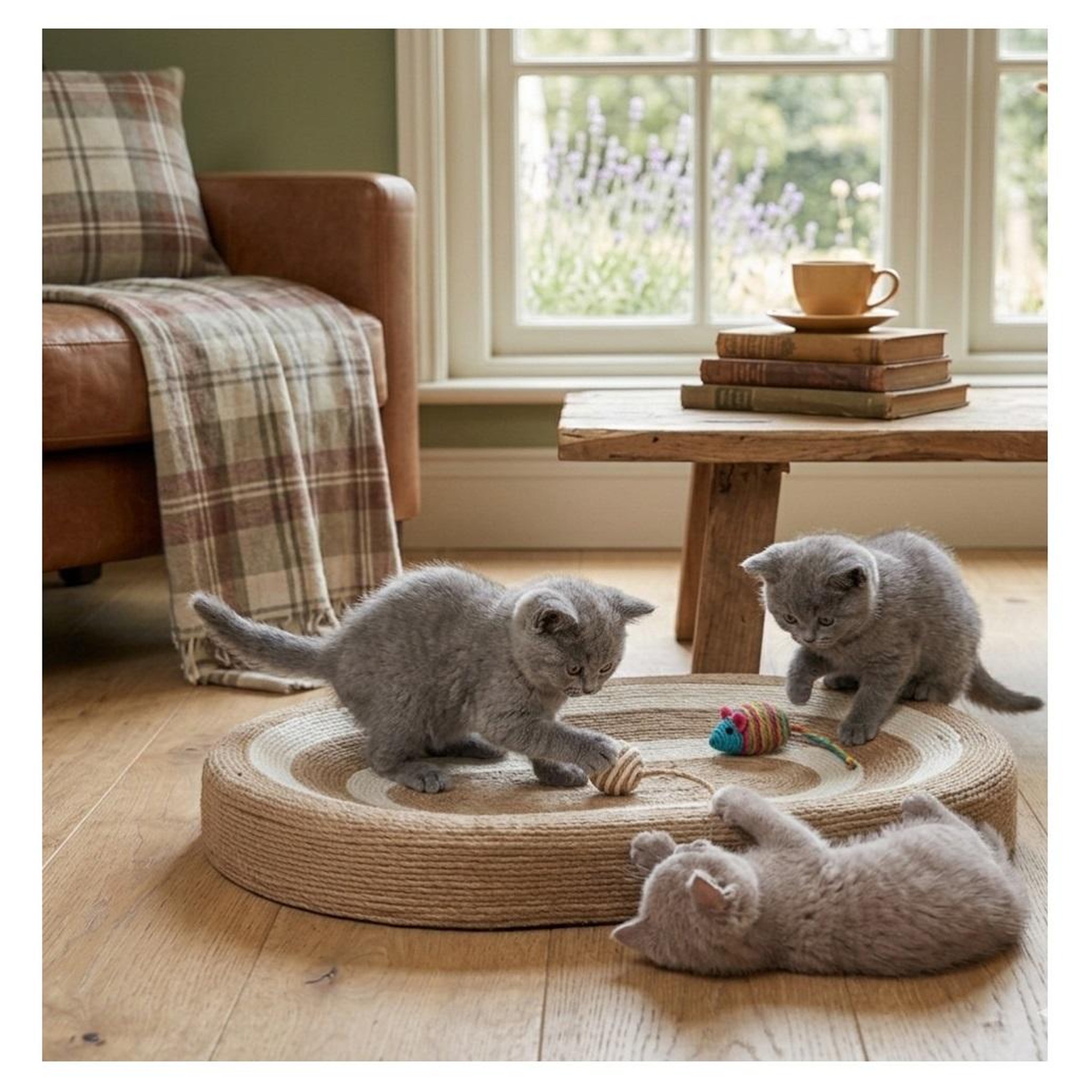 Voir la diapositive 5 : Eden Panier a griffer ovale pour chat avec balle