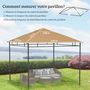 Voir la diapositive 3 : OUTSUNNY Toile de rechange pour pavillon tonnelle tente 3 x 3 m polyester haute densité 180 g/m² revêtement PA anti-UV beige