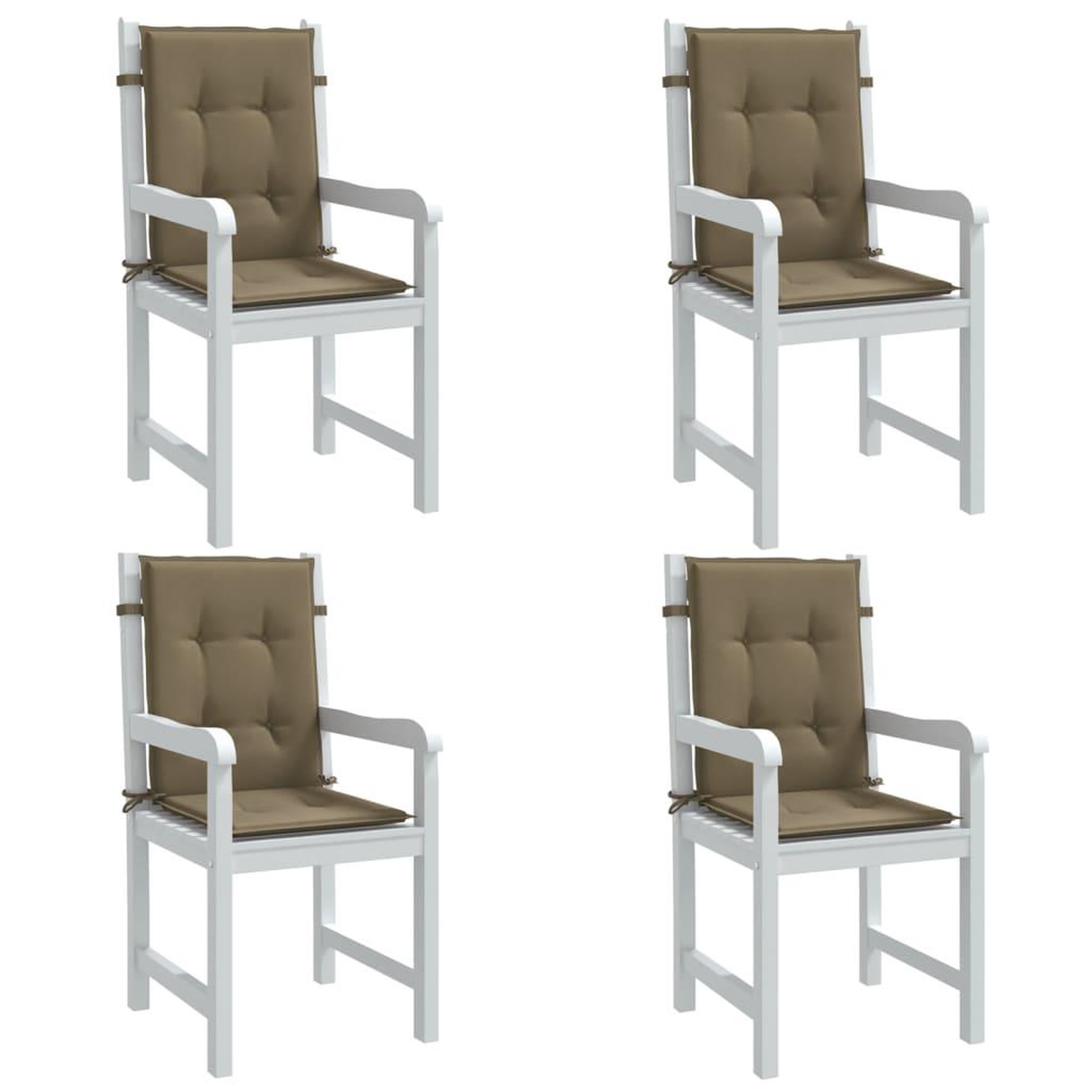 VIDAXL Coussins de chaise a dossier bas lot de 4 taupe melange tissu