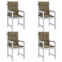 Voir la diapositive 1 : VIDAXL Coussins de chaise a dossier bas lot de 4 taupe melange tissu