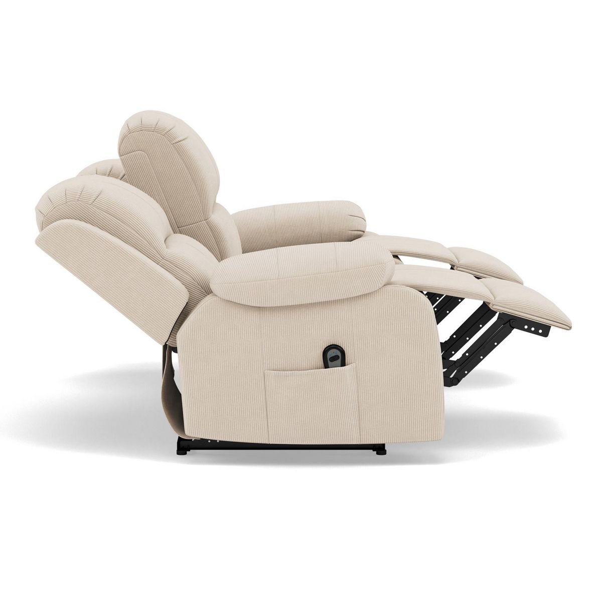 BEST MOBILIER Armand - canapé 3 places relax électrique en velours côtelé