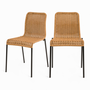 Voir la diapositive 1 : MAISON PAVANE Lot de 2 chaises intérieur/extérieur en résine tressée naturelle-Sirivara