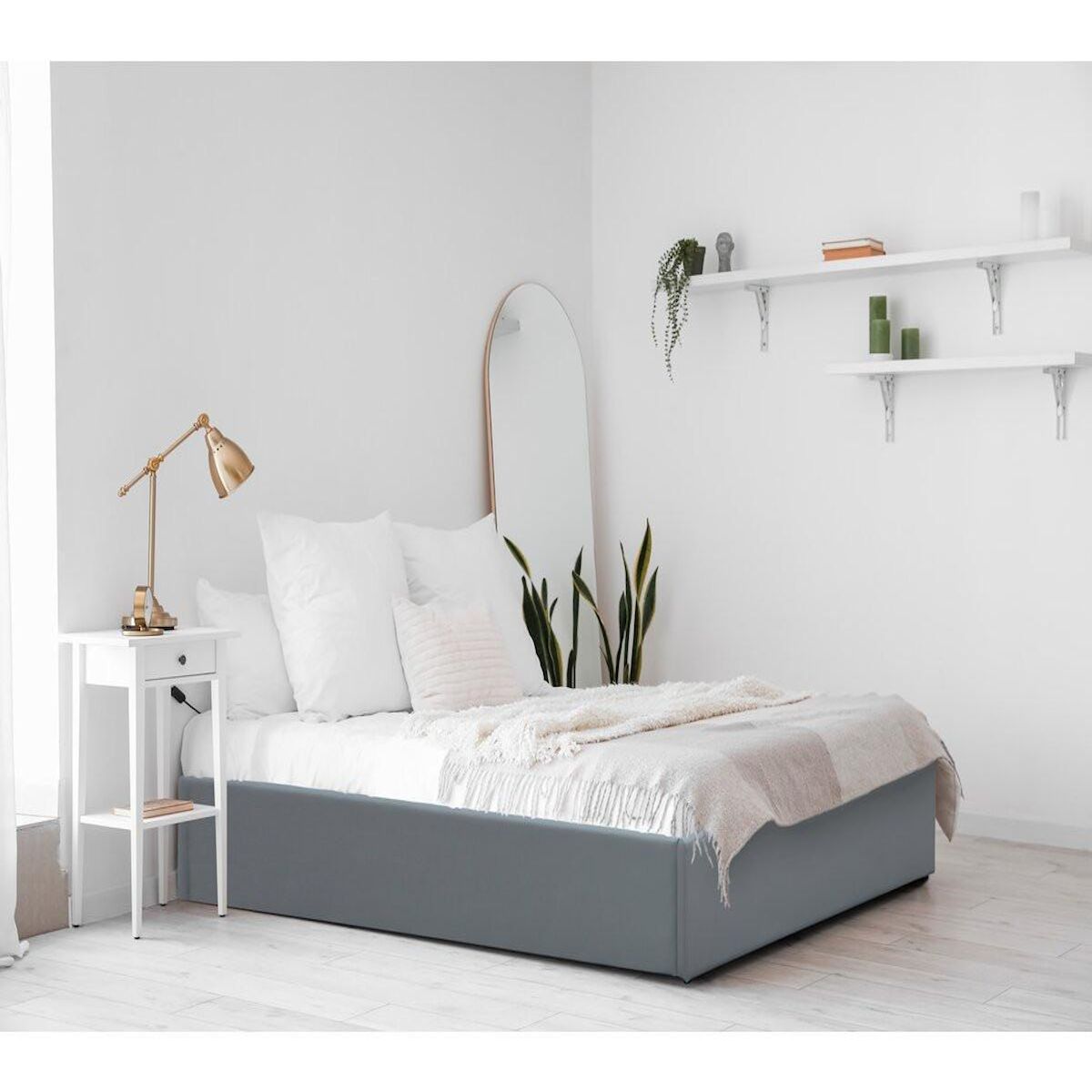 Habitat et Jardin Lit simple en PVC avec coffre  Ava  - 90 x 190 cm - Gris