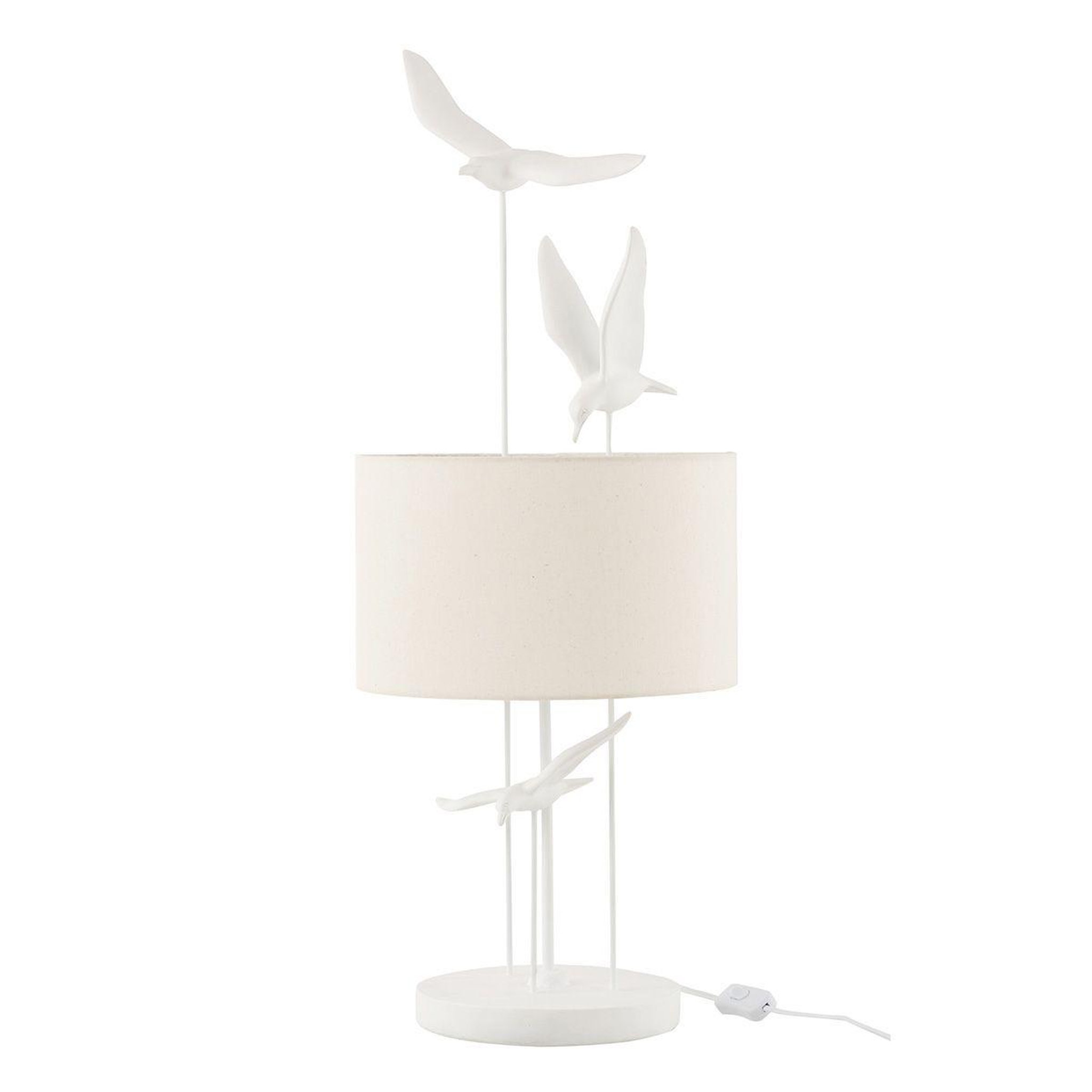 J-LINE Lampe à poser  oiseaux  79cm blanc