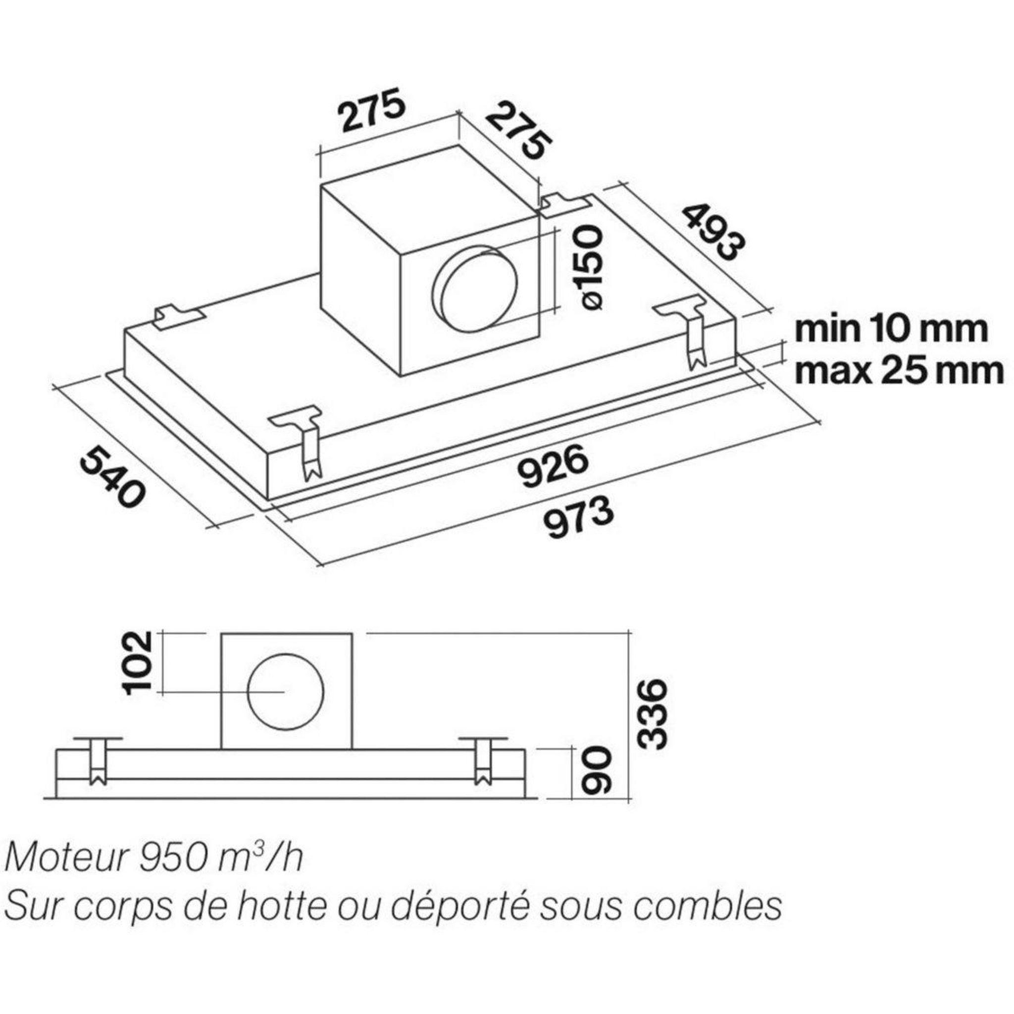 Voir la diapositive 4 : Falmec Hotte plafond cornuvo3412