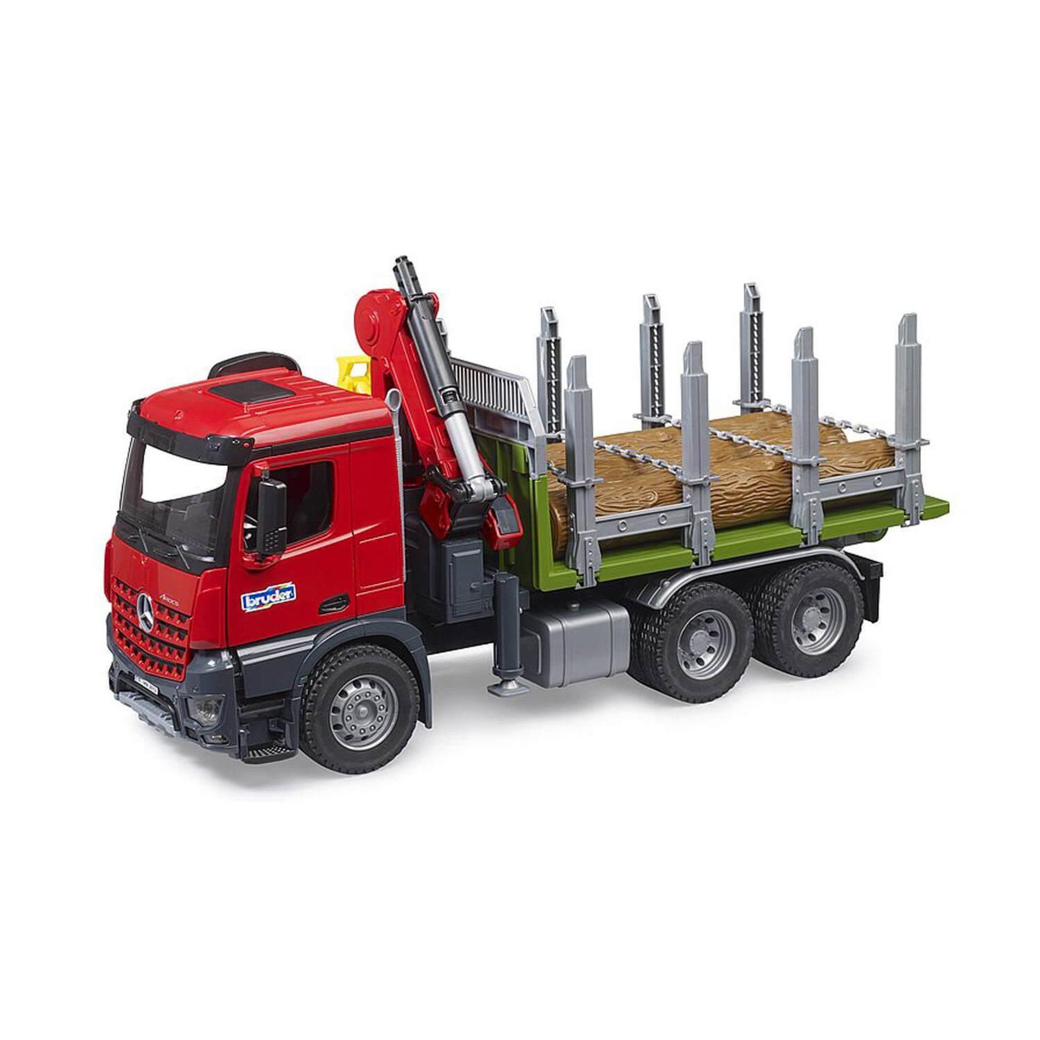 Voir la diapositive 5 : Bruder Camion de transport de bois Bruder MB Arocs rouge