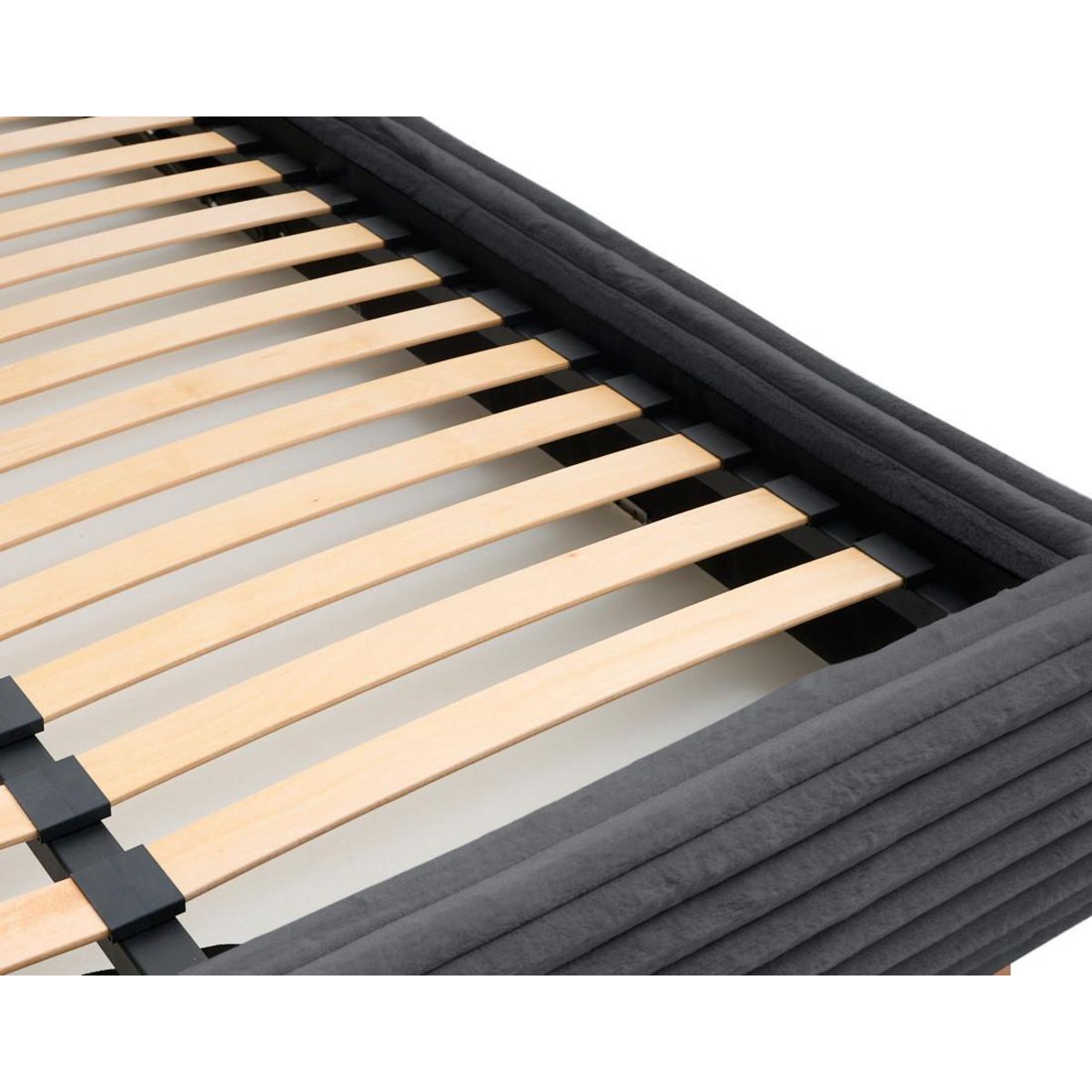 BEST MOBILIER Cristal - lit coffre avec bout de lit - 140x200 - sommier inclus - fausse fourrure côtelée