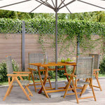 VIDAXL Chaises inclinables de jardin lot de 4 gris rotin bois massif